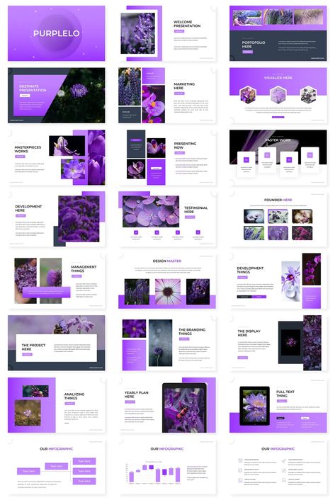 PowerPoint Template. 30 Slides Purple Website, Portfolio Design Layouts, Best Powerpoint Presentations, Ppt Template Design, Presentation Slides Design, Presentation Design Layout, Slides Design, Business Presentation Templates, Powerpoint Design Templates