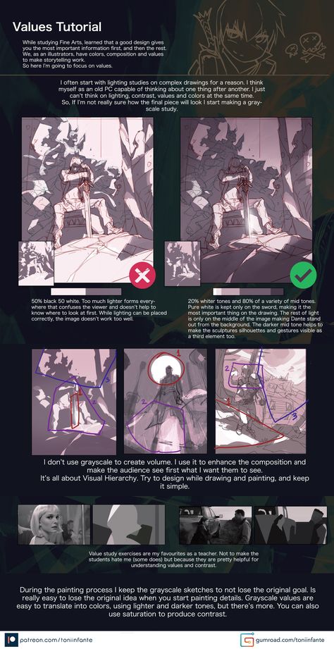 Digital Painting Tutorials, Výtvarné Reference, Concept Art Tutorial, Art Advice, Digital Painting Techniques, Composition Art, Digital Art Beginner, Gambar Figur, Anime Drawings Tutorials