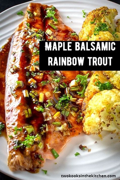 Essen, Rainbow Trout Recipe Whole Fish, Frozen Trout Recipes, Recipe For Rainbow Trout, Maple Glazed Trout, Balsamic Fish Recipes, Asian Rainbow Trout, Rainbow Trout Dinner Ideas, Trout Recipes Healthy