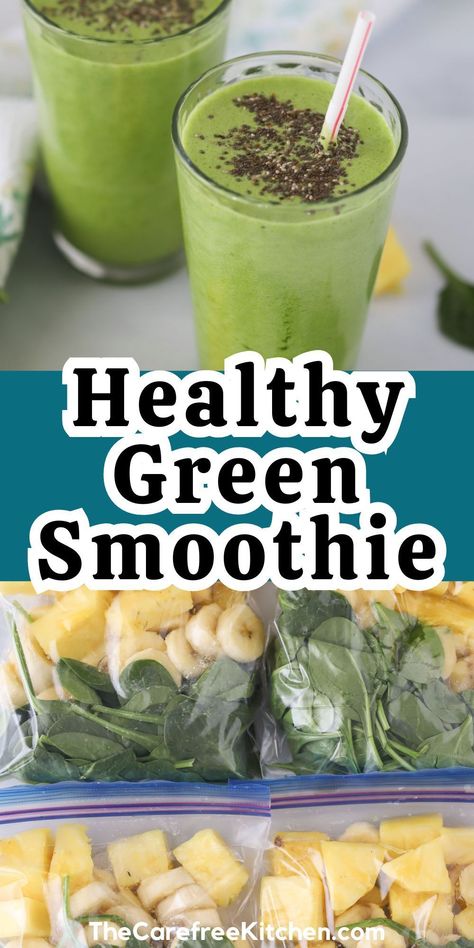 This green smoothie is your best bet for a fast and healthy meal replacement or snack. Loaded with greens and a touch of fruit, it's tasty and super nutritious! Boost your energy levels with this top-rated green smoothie recipe. Quick to make and brimming with benefits, it’s the perfect start to maintaining a healthy lifestyle! Greens Shake Recipe, Best Greens For Smoothies, Greens Smoothie Recipe Healthy, Vegan Green Smoothie Recipes, Super Greens Smoothie, Dinner Smoothies Healthy, Green Fruit Smoothie, Leafy Green Smoothie Recipes, Green Smoothie With Protein Powder