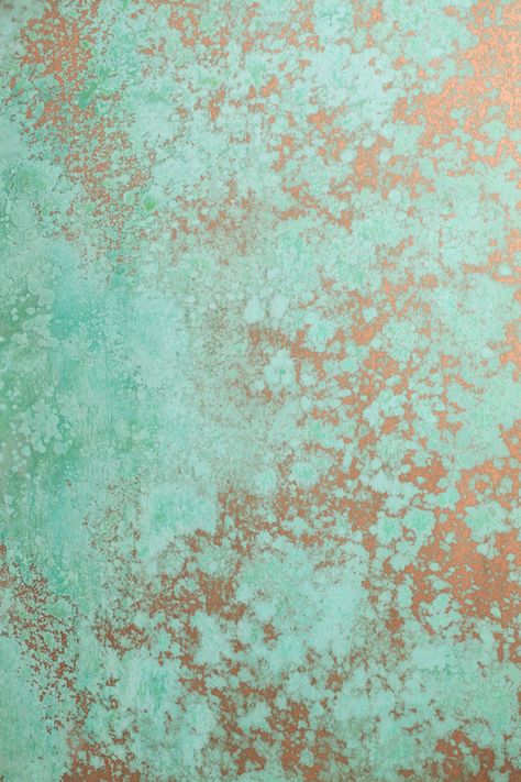Copper paint with green patina activator Patina Background, Copper Texture, Patina Wall, Copper Background, Patina Paint, Patina Copper, Copper Paint, Faux Painting, Green Patina