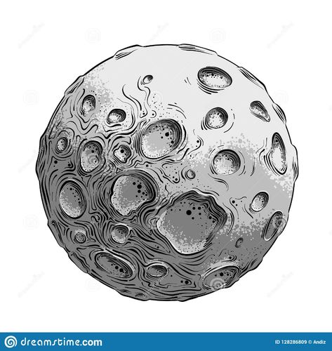 Hand Drawn Sketch Of Moon Planet In Black And White Color, Isolated On White Background. Detailed Vintage Style Drawing Stock Vector - Illustration of monochrome, interstellar: 128286809 Tulips Drawing, Sif Dark Souls, Spaceship Drawing, Moon Sketches, Art Du Croquis, Planet Drawing, Moon Cartoon, Moon Planet, Sistem Solar