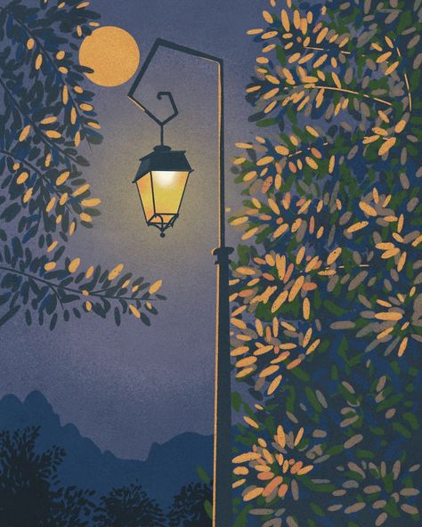 Street lamp 💡 #doodleadaymarch . . . #illustrationofinstagram #illustrationdrawing #illustrationow #flatillustration #digitalillustrations #procreateillustrations #romanianillustrator #streetlighting #streetlamp #ilustratie Light Lamp Drawing, Street Lamp Illustration Night, Vintage Street Lamp Drawing, Night Street Drawing, Street Light Sketch, City Painting Ideas, Street Lamp Illustration, Lamppost Painting, Street Light Illustration