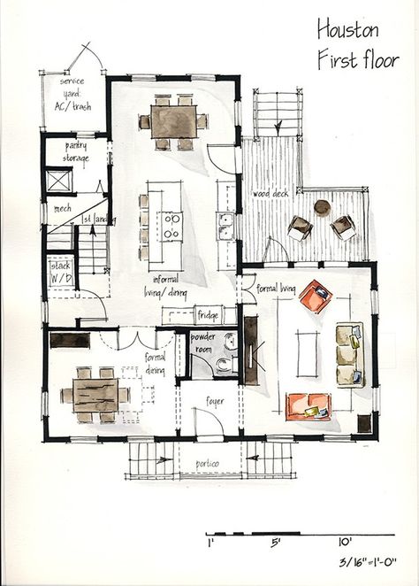 hand drawing plans Architecture Sketches, Croquis Architecture, Floor Plan Sketch, Interior Design Sketchbook, Rendered Floor Plan, Pelan Rumah, Interior Floor Plan, Architecture Drawing Plan, Interior Architecture Drawing