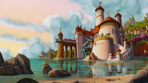 The Little Mermaid Castle Disney Princes, Ariel Castle, Disney Princess Wedding, Animation Disney, 디즈니 캐릭터, Disney Animated Movies, Prince Eric, Film Disney, Disney Magic Kingdom