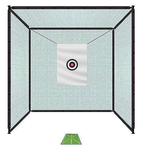 Golf Practice Net Golf Hitting Net Golf Cage Net 10x10x10 Ft with Training Mat for Complete Driving Range Simulator Setup to Practice Golf in Home Backyard Outdoor Indoor Garage Golf Hitting Net Diy, Backyard Driving Range, Simulator Setup, Golf Hitting Net, Indoor Garage, Impact Screen, Golf Practice Net, Golf Net, Golf Simulators