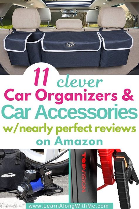 It is almost road trip season...is your vehicle ready? Check out this list of car accessories and car organizers that have nearly perfect ratings on Amazon.  "Nearly Perfect" is subjective, so to be considered on this list an item needs to have at least 4.5 stars out of 5 with over 100 ratings submitted by customers.   Check it out today to see what you may be missing out on.  #caraccessories  #carorganizers  #carorganizationideas  #carstorageideas  #vehicleorganization #vehiclestorage Road Trip Snack Storage Ideas, Road Trip Accessories Cars, Car Set Up For Road Trip, Suv Storage Ideas, Car Storage Ideas Organizing, Trunk Organization Car, Car Storage Ideas, Car Necessities, Car Organization Ideas