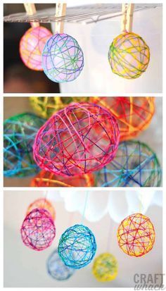 String Easter Eggs, Diy – Velikonoce, Easter Mason Jars, Easter Crafts For Toddlers, Kraf Diy, Easter Eggs Diy, Easy Easter Decorations, Spring Easter Crafts, Easter Egg Crafts