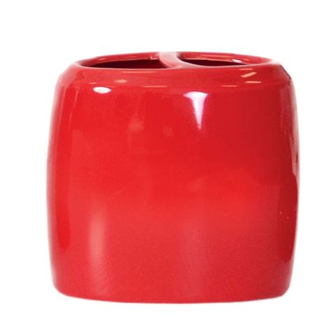 The bright, bold design of this Moda at Home Compel toothbrush holder brings an eye-catching look to your bathroom. It has a high-lustre finish in a deep red colour for modern style that complements any décor setting, while allowing you to organize and enhance your space. It is made of ceramic and is easy to clean. Pair this toothbrush holder with other Compel collection bathroom accessories to create a completely coordinated look. Moda At Home Compel Toothbrush Holder Red 104875 - Reno-Depot Red Toothbrush Holder, Red Bathroom Accessories, Red Bathroom, Bathroom Red, Red Home Decor, Deep Red Color, Red Colour, Inspired Living, Bold Design