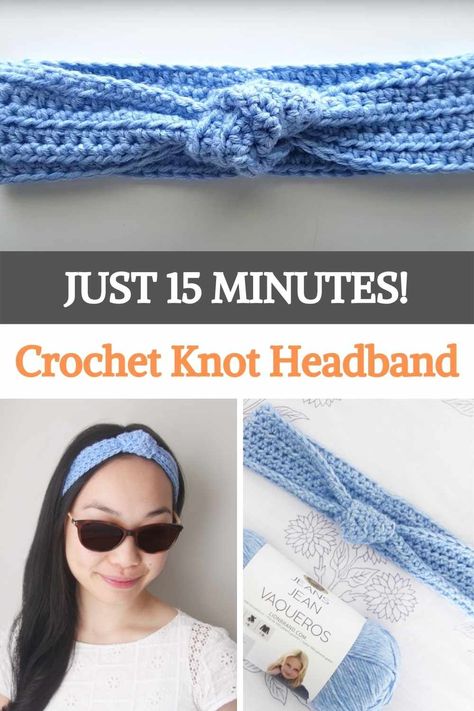 Things To Make With Yarn, Crochet Knot, Easiest Crochet, Yarn Projects Crochet, Scrubbies Crochet Pattern, Easy Crochet Headbands, Crochet Headband Pattern Free, Crochet Hair Accessories, Crochet Headband Pattern