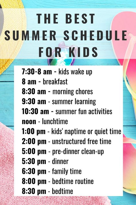 This daily summer schedule for kids will help your kids have a great summer routine to follow! #summerschedule #summerschedulekids #summerscheduleforkids #summersceduleforkidsdaily #summerschedulekidsdailyroutines Organisation, Summer Sahm Schedule, Summer Before Kindergarten Schedule, Summer Snack Schedule For Kids, Summer Babysitting Schedule, Summer Cleaning Schedule For Kids, Inexpensive Summer Activities For Kids, Summer Eating Schedule For Kids, Summer Themed Days For Kids