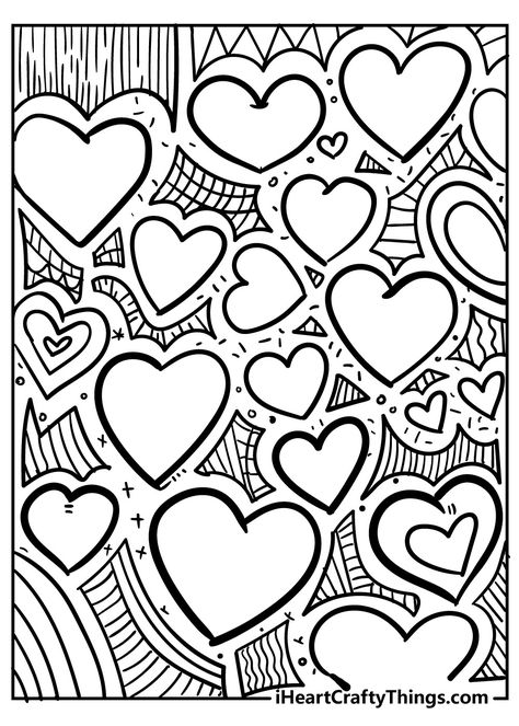 Heart Coloring Pages (100% Free Printables) Hearts Coloring Pages, Valentine Doodle, Heart Ideas, Valentine Coloring Pages, Heart Coloring Pages, Love Coloring Pages, Valentines Day Coloring, Heart Printable, Printable Valentine