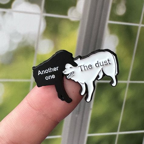 Another One Bites The Dust Dogs Enamel Pin/ Brooch Lapel Humour, Silly Gifts For Boyfriend, Funny Pins And Patches, Another One Bites The Dust, Enamel Pin Collection, Goofy Pictures, Enamel Pin Badge, Funny Animal Jokes, Enamel Lapel Pin