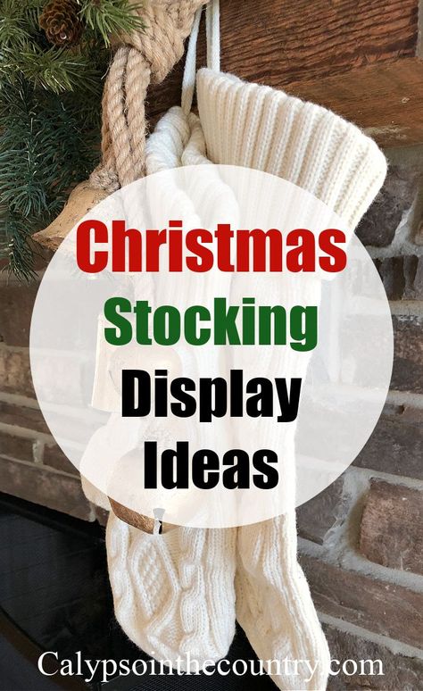 For easy Christmas stocking display ideas, here are some great places to hang your stockings - with or without a mantel! Cute ways to decorate for the holiday season using Christmas stockings. Knit stockings, plaid stockings, needlepoint stockings and more. Includes Christmas stocking shopping finds, stocking crafts and plenty of Christmas stocking decorating ideas. See all the stocking ideas on the blog! Christmas Stocking Display, Christmas Stocking Decorating Ideas, Stocking Decorating Ideas, Stocking Display, After Christmas Decorating Ideas, Kids Christmas Gift Guide, Easy Christmas Stockings, Christmas Stocking Decorations, Hanging Christmas Stockings