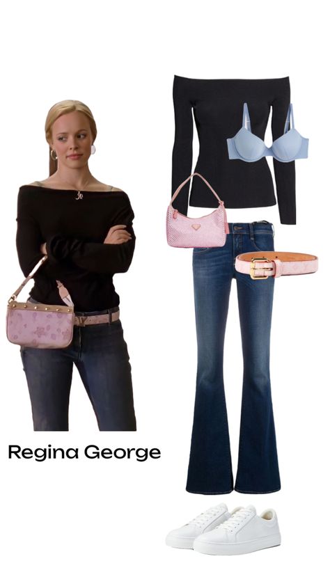 Regina George outfit inspo Regina Halloween, Regina George Outfits, Regina George Outfit, Mean Girls Outfits, 2000s Outfit, 2000s Fashion Trends, Famous Outfits, Outfits Halloween, Character Inspired Outfits