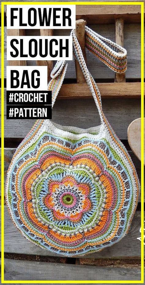 Slouch Bag Pattern, Sac Granny Square, Easy Crochet Bag, Slouch Bag, Crochet Boho Bag, Slouch Bags, Crochet Boho, Bag Pattern Free, Crochet Handbags Patterns