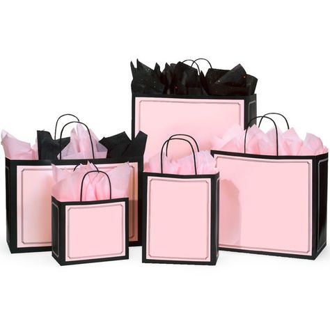 Pink & Black Duets Shoppings Bag Assortment found on Polyvore featuring fillers, bags, pink, accessories and decorations Retail Shopping Bags, Shopping Bag Design, Black Gift Bags, Retail Bags, Online Shop Design, Boutique Logo, Instagram Logo, Black Gift, Retail Shop