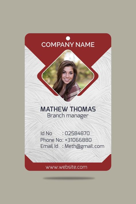 Download free creative identity card design template PSD. This identity card PSD template is for use any type of corporate companies and perfect for offices employees' id cards. I Card Design School, Employee Card Design Creative, Business Card Design Free Download, Id Design Card Employee, Identity Card Design Company, School Identity Card Design, Identity Card Design Creative, Id Card Design Employee, Name Card Design Ideas