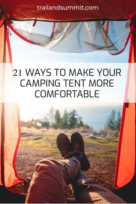 Who says tent camping can’t be comfortable? While I love backpacking, mountaineering, and ultralight climbing trips into the mountains, some of my favorite camping trips have been glamping adventures at frontcountry campgrounds. Here are 21 ways to make your camping tent more comfortable. #camping #tentcamping #tent Tents Camping Glamping, Cozy Camping, Camping Must Haves, Camping Inspiration, Comfortable Camping, Camping Set Up, Camping Storage, Camping Aesthetic, Festival Camping