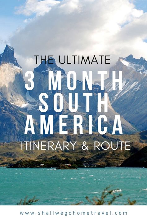 The perfect 3 month South America backpacking itinerary and route taking you through 3 of the best countries (Ecuador, Peru & Bolivia) or 5 countries (Ecuador, Peru, Bolivia, Chile & Argentina). #southamerica #south #america #backpacking #itinerary #three #month #threemonth #3month #route #southamericaitinerary #southamericaroute #ecuador #peru #chile #argentina #bolivia #travel #itineraries #budget #visitsouthamerica One Month In South America, South America Itinerary 1 Month, South America Cruise, Backpacking South America Aesthetic, South America Backpacking, South America Bucket List, South America Itinerary, South America Trip, Backpacking Itinerary