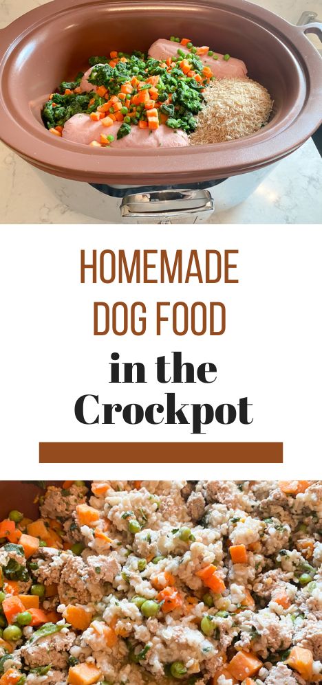 Homemade Dog Food in the Crockpot - A Cup Full of Sass Healthy Crockpot Meals For Dogs, Human Dog Food Recipes, Gourmet Dog Food Recipes, Homemade Dog Food Breakfast, Homemade Dog Food Recipes For Skin Allergies, Crockpot Dog Food Recipes Vet Approved, Vet Approved Homemade Dog Food Recipes, Puppy Vitamins, Dog Food Recipes Crockpot