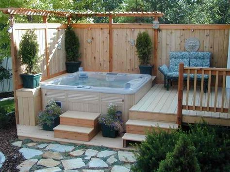 Guest Post: Incorporating a Hot Tub into a Small but Luxurious Space Whirlpool Deck, Hot Tub Privacy, Design Per Patio, Deck Piscina, Hot Tub Landscaping, Hot Tub Patio, Taman Air, Hot Tub Designs, Outdoor Hot Tub