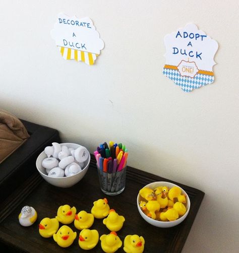 Rubber Ducky Birthday Party, Ducky Birthday Party, Duck Birthday Theme, Rubber Ducky Party, Watercolor Safari Animals, Rubber Ducky Birthday, Rubber Duck Birthday, Ducky Baby Shower, Rubber Ducky Baby Shower