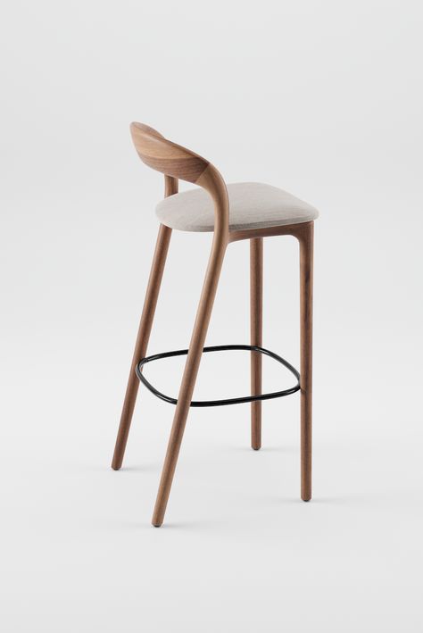 Neva light bar chair | Artisan Scandinavian Bar Stool, Wood Lines, Modern Bar Stools Kitchen, Bar Chairs Design, Seating In Kitchen, Bar Chairs Kitchen, Island Bar Stools, Stools Kitchen, Light Chair