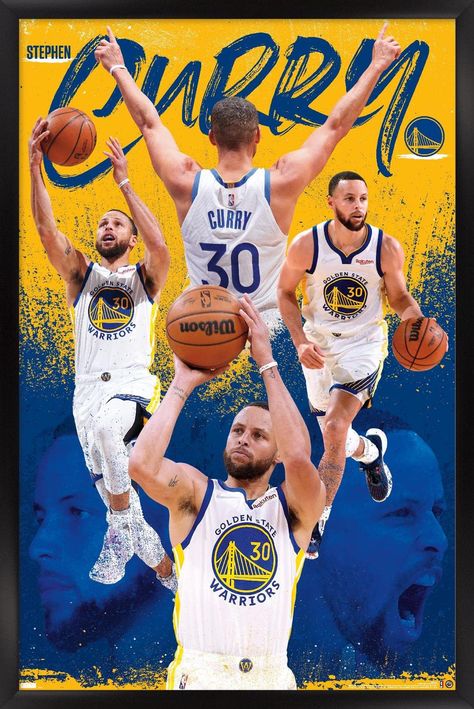 PRICES MAY VARY. THIS TRENDS NBA GOLDEN STATE WARRIORS - STEPHEN CURRY 22 WALL POSTER uses high-resolution artwork and is printed on PhotoArt Gloss Poster Paper which enhances colors with a high-quality look and feel POSTER FRAME is a clean and modern design offered in a variety of colors to showcase the art and compliment any room decor LIGHTWEIGHT & EASY TO HANG construction allows for a quick installation of this framed poster using the attached sawtooth hanger so you can enjoy your wall art Sports Room Decor, Basketball Wall Art, Warriors Stephen Curry, Nba Golden State Warriors, Wall Poster Prints, Poster Store, Sports Room, Barn Wood Frames, Steph Curry