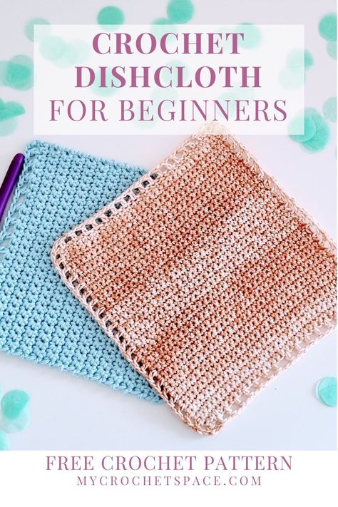 Learning to crochet can be fun and rewarding, and this easy dishcloth pattern is the perfect way to start. This pattern is designed for beginners, and in just a few steps you can create a beautiful dishcloth to use in the kitchen. Whether you want to make a few for gifts or just one for yourself, this pattern will help you get started. Crocheted Dishclothes Easy Patterns, Crochet Flower Dishcloth, Single Crochet Dishcloth Pattern, How To Crochet A Dishcloth For Beginners, Granny Square Washcloth Pattern, Crochet Dish Rag Pattern Free, Crochet Dishcloth Tutorial Videos, Easy Dishcloth Crochet Pattern, Beginner Crochet Dishcloth