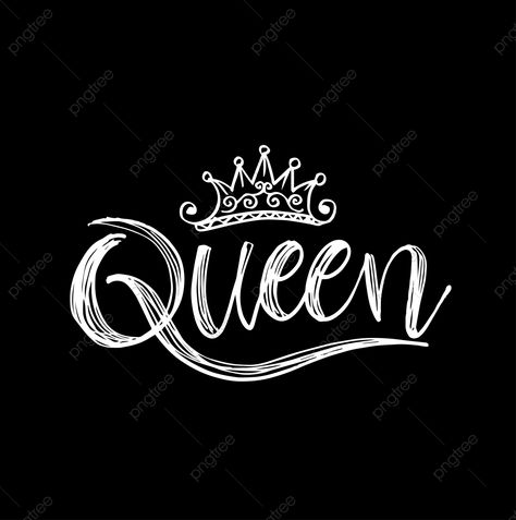 Queen Png Text, Queen Word Design, Queen Text Png, Queen Black And White, Crown Black And White, Pink Queen Wallpaper, M Words, Photography Name Logo, Frases Png
