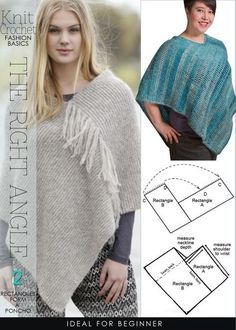 a blog about creative knitting, crochet and design Diy Poncho, Crochet Rectangle, Crochet Poncho Pattern, شال كروشيه, Poncho Knitting Patterns, Creative Knitting, Crochet Poncho Patterns, Stylish Crochet, Knit Poncho