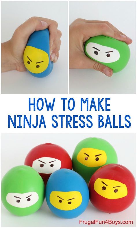 How to Make Ninja Stress Balls - Fun craft for kids! Ninja Crafts, Kerajinan Diy, Christian Easter, Crafts For Boys, Crafts For Kids To Make, Camping Crafts, Craft For Kids, Fun Crafts For Kids, Easy Crafts For Kids