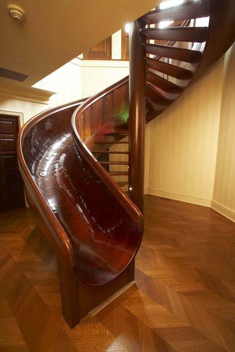 Dream Rooms, Staircase Slide, سلالم حلزونية, Stair Slide, Smart Tiles, Hus Inspiration, Spiral Staircase, Slide In, Staircase Design