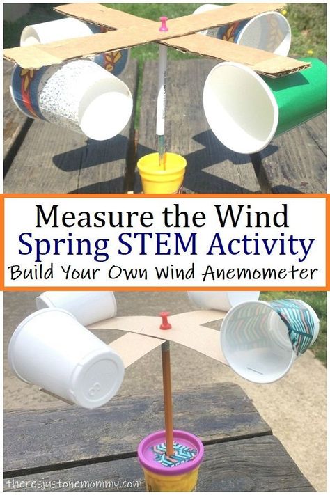 Stem Activities For Preschool, Stem Preschool Activities, Spring Stem Activities, Vetenskapliga Experiment, Weather Activities For Kids, Science Camp, Anemometer, Stem Activity, Kid Experiments