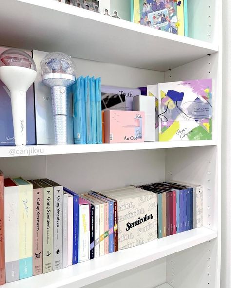 Design Room, Seventeen Your Choice, Kpop Albums Shelf, Svt Aesthetic, Collection Aesthetic, Kpop Collection, Seventeen Carat, Pinterest Room Decor, Seventeen Album