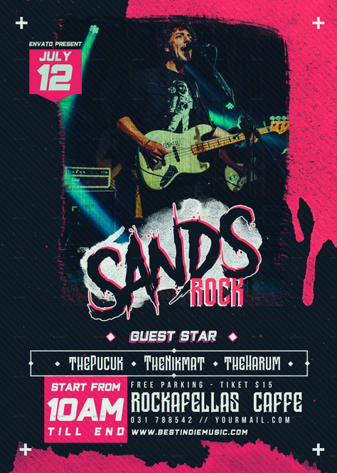 Rock Show Flyer, Rock Band Concert Poster, Concert Posters Modern, Rock Concert Poster Design, Rock Music Festival Poster, Concert Design Poster, Band Flyer Design, Tour Flyer Design, Music Concert Poster Design