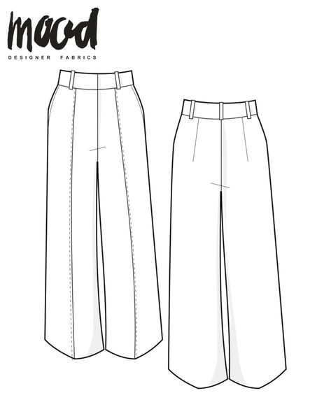 The Liv Pants - Free Sewing Pattern - Mood Sewciety Pants Model Women, Pants Sewing Patterns For Women, Trousers Women Pattern, Womens Trouser Pattern, Trouser Pants Pattern Free, Culotte Pants Pattern, Free Pants Sewing Pattern Women, Mood Fabrics Free Pattern Pants, Trouser Sewing Pattern Women