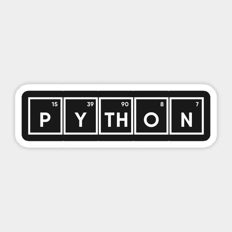 A geeky design inspired by periodic table for python programming language. -- Choose from our vast selection of stickers to match with your favorite design to make the perfect customized sticker/decal. Perfect to put on water bottles, laptops, hard hats, and car windows. Everything from favorite TV show stickers to funny stickers. For men, women, boys, and girls. Organisation, Python Programming Aesthetic, Programming Stickers Laptop, Cybersecurity Stickers, Python Aesthetic, Python Sticker, Programming Aesthetic, Programmer Stickers, Programming Stickers