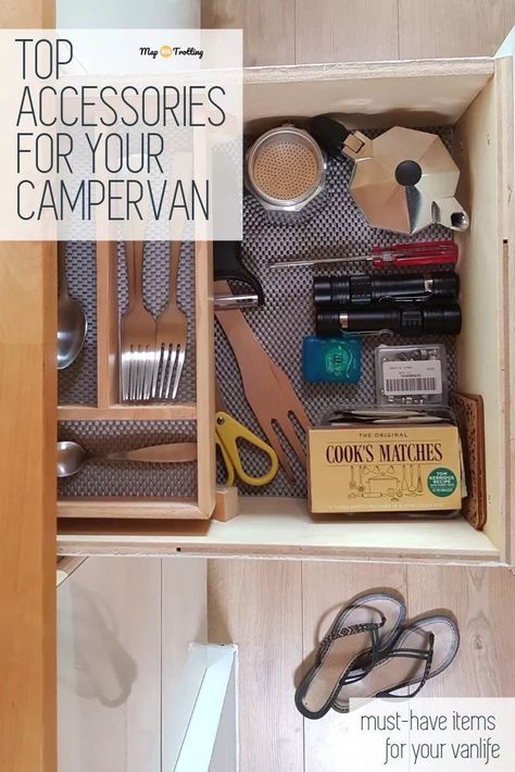 We’ve got a comprehensive list of campervan accessories for your campervan kitchen, bathroom and day to day living needs. On top of this, there are some great suggestions for money management, WiFi connectivity, navigation, and legal stuff when hitting the road in the EU. #vanlife #vanconversion #capervanaccessories #motorhomeaccessories #vanlifeaccessories Campervan Ideas Accessories, Vanlife Essentials, Campervan Kitchen, Campervan Accessories, Motorhome Accessories, Accessories Guide, Vw T25, Best Campervan, Campervan Life