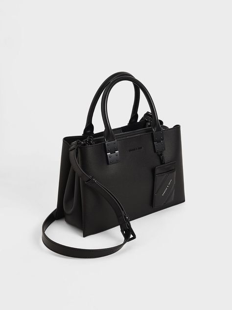 Charles & Keith Bag, Charles And Keith Bags, Charles And Keith, Long Black Cardigan, Structured Bag, Top Handle Handbags, Charles Keith, Tailored Pants, Purses Designer