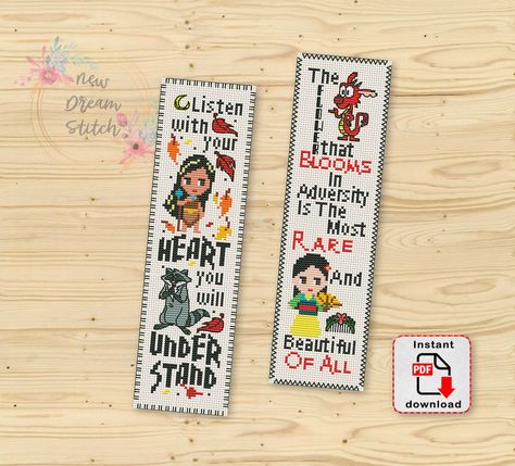 Bookmark Princesses Cross Stitch Pattern Mini Pixel - Etsy Tela, Library Classic, Native Princess, Bookmark Cross Stitch, Cross Stitch Bookmark, Chinese Princess, Cross Stitch Quotes, Classic Book, Cross Stitch Books