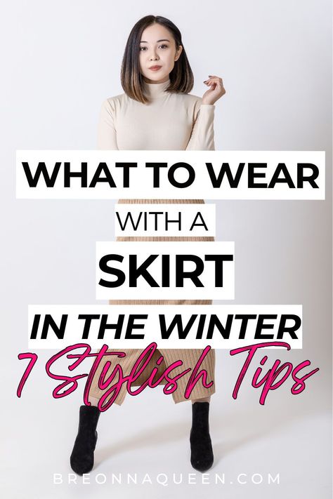 Slay winter fashion: How to style your skirts for the cold season with our 7 tips. Stay fashionable and warm all winter long! #winterwardrobe #skirtup #styleinspo Boots For Skirts Winter, Skirts And Boots Outfit Winter, Winter Knit Skirt Outfit, Knit Skirt Winter Outfit, How To Wear A Midi Skirt In Winter, Boot And Long Skirt Outfits, How To Wear Midi Skirt Winter, Shoes To Wear With Skirts Winter, Winter Skirt And Boots Outfit