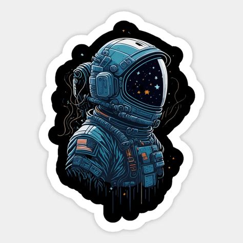 Astronaut - Astronaut - Sticker | TeePublic Nasa Stickers Printable, Astronaut Stickers Printable, Space Stickers Aesthetic, Space Stickers Printable, Laptop Stickers Aesthetic Printable, Space Vintage Aesthetic, Laptop Stickers Aesthetic Ideas, Nasa Stickers, Laptop Stickers Aesthetic