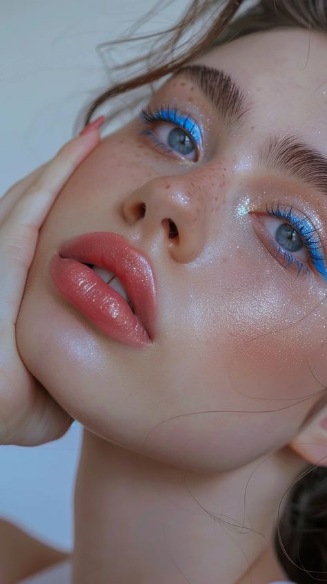 29 Blue Eyeshadow Aesthetic Makeup Looks To Make Your Natural Eye Color Pop Colorful Eye Makeup Aesthetic, Creative Everyday Makeup, Eye Makeup 2024, Casual Eyeshadow Looks, Colorful Makeup Brown Eyes, Pop Of Colour Eye Makeup, Baby Blue Eyeshadow Looks, Sky Blue Makeup Look, Simple Blue Eyeshadow