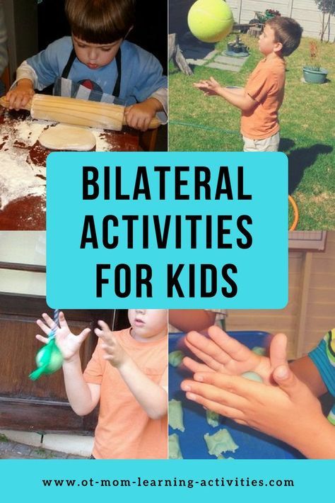 Occupational Therapy Bilateral Coordination Activities, Bilateral Activities For Kids, Bilateral Integration Activities, Bilateral Coordination Activities Kids, Bilateral Activities, Sensorimotor Activities, Coordination Activities, Occupational Therapy Kids, Bilateral Coordination