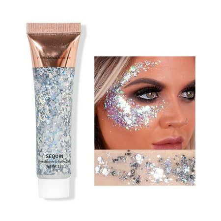 Face Glitters Body Gel Sequins Liquid Eyeshadow Chunky Glitter For Face Hair Nails Cosmetic Powder Festival Glitter Makeup Features:  Flash PowderThis body glitter is made of glitter, which is light and durable. The Color and luster of the sequins vary with the angle of view. Make you stand out from the crowd. Multiple UsesThis color sequin can be used on the eyes, eyebrows, lips, cheeks, face, nails,hair and collarbone. Especially suitable for parties, performances, stages, bars, etc., makes yo Festival Glitter Makeup, Glitter For Face, Glitter Face Paint, Makeup Materials, Festival Makeup Glitter, Shimmer Makeup, Festival Glitter, Makeup Glitter, Shiny Eyes