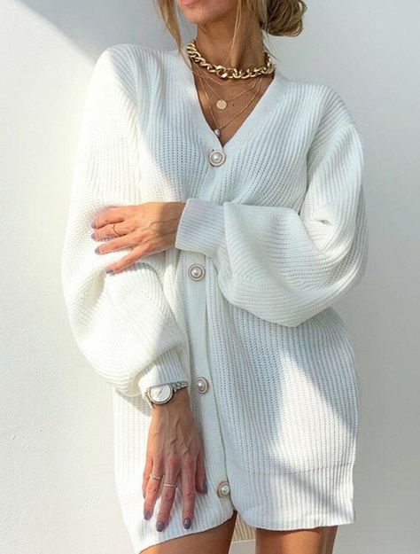 Cardigan Oversized, Cardigan Design, Loose Cardigan, Oversize Casual, Long Knit Cardigan, Sweater Oversize, Button Sweater, Ribbed Cardigan, Cozy Chic