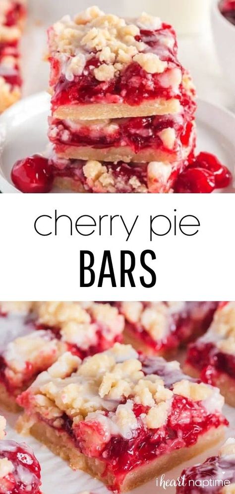 Essen, Cherry Pie Filling Bars Recipes, Things To Do With Cherry Pie Filling, Cherry Crisp Recipe Pie Fillings, Pioneer Woman Cherry Pie Cookie Bars, Glazed Cherry Recipes, Dessert Recipes Cherry Pie Filling, Cherry Bars Taste Of Home, Easy Cherry Bars Recipe