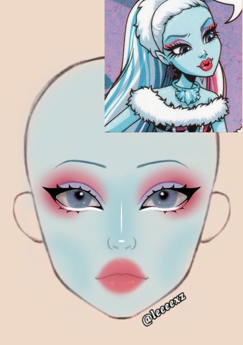 Monster High Eyeshadow, Smurfette Makeup, Cartoon Makeup Looks, Monster High Inspired Makeup, Face Paint Cosplay, Monster High Makeup Looks, Starfire Makeup, Mlp Makeup, Maquillaje Monster High